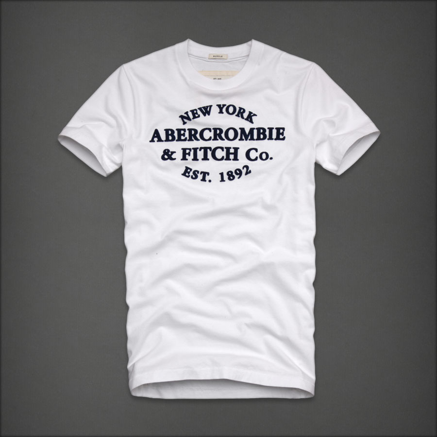 Abercrombie Fitch Hombres De Cuello Redondo Corto Remera AF5551